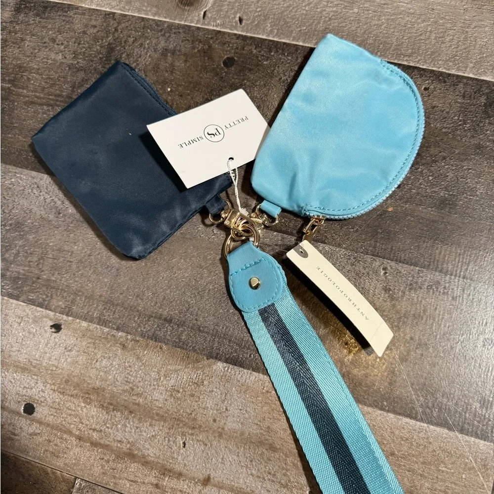 NWT‎ Anthropologie Wristlet and Clutch Set in Blues